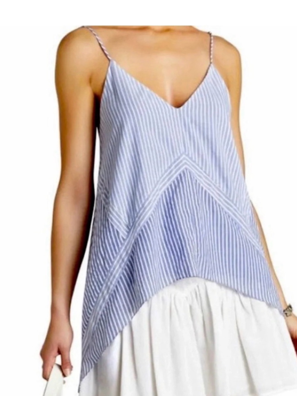 BCBGMAXAZRIA ‘Cora’ V-Neck Spaghetti Strap Tank Top- Size Medium